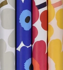 Lahjapaperi Marimekko Unikko eri värejä