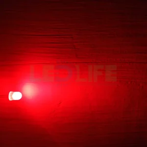 LED 10mm diffusoitu Punainen 1100mcd/50°